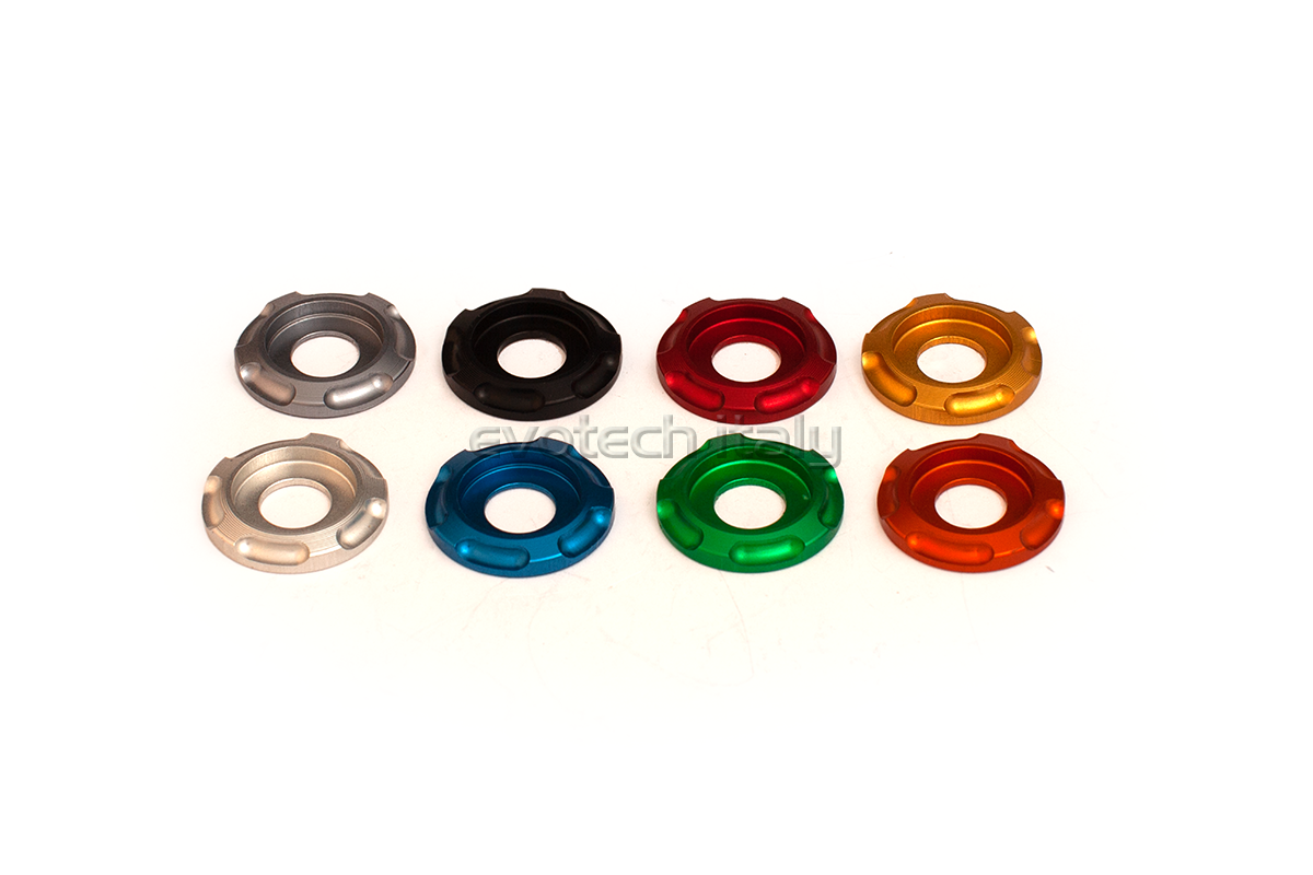 COPPIA RONDELLE SPECIALI IN ALLUMINIO PER SUPPORTO TARGA EVOTECH